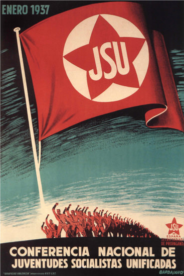 JSU Conferencia Nacional 1937 Spain Espana | Vintage War Propaganda Posters 1891-1970