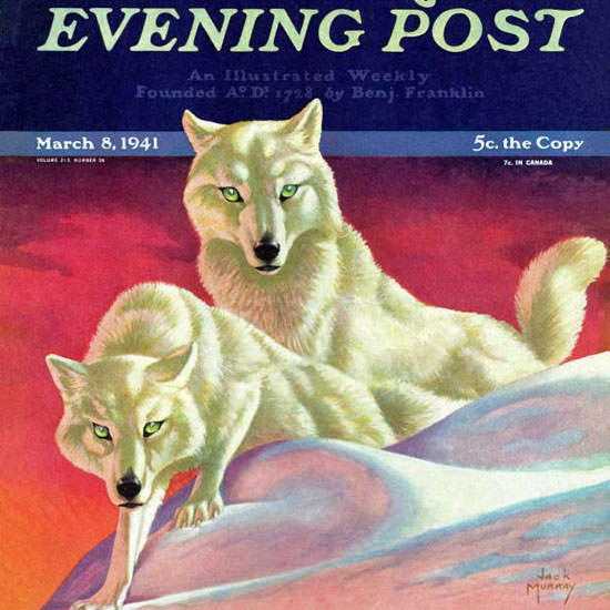 Jack Murray Saturday Evening Post Wolves 1941_03_08 Copyright crop | Best of Vintage Cover Art 1900-1970