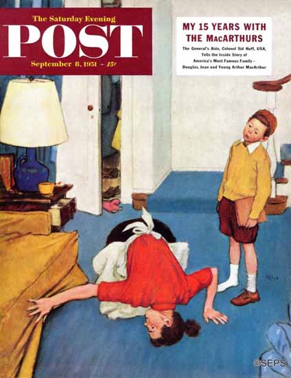 Jack Welch Saturday Evening Post Missing Shoe 1951_09_08 | The Saturday Evening Post Graphic Art Covers 1931-1969