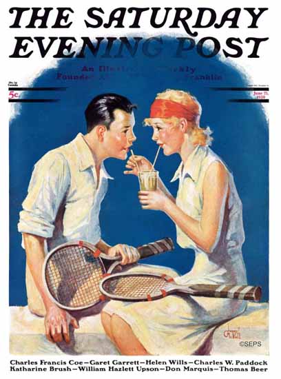 James C McKell Saturday Evening Post Sennis Sip 1930_06_21 | The Saturday Evening Post Graphic Art Covers 1892-1930