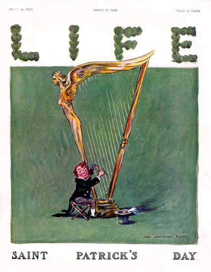 James Montgomery Flagg Life Humor Magazine 1908-03-19 Copyright | Life Magazine Graphic Art Covers 1891-1936