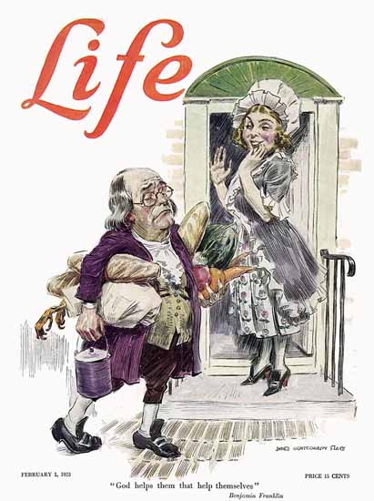 James Montgomery Flagg Life Humor Magazine 1923-02-01 Copyright | Life Magazine Graphic Art Covers 1891-1936