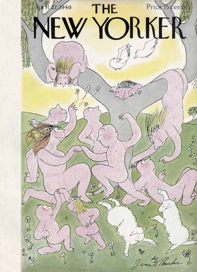 James Thurber The New Yorker 1940_04_27 Copyright | The New Yorker Graphic Art Covers 1925-1945