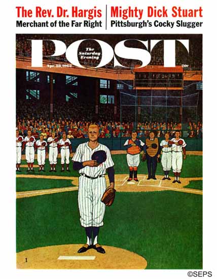 James Williamson Saturday Evening Post Baseball Fight 1962_04_28 | The Saturday Evening Post Graphic Art Covers 1931-1969