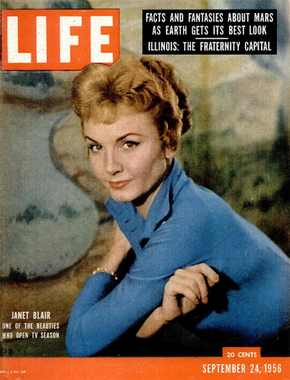 Janet Blair opens TV Season 24 Sep 1956 Copyright Life Magazine | Life Magazine Color Photo Covers 1937-1970