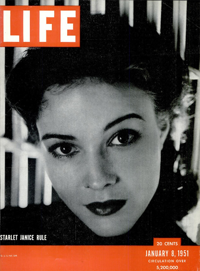 Janice Rule Starlet 8 Jan 1951 Copyright Life Magazine | Life Magazine BW Photo Covers 1936-1970