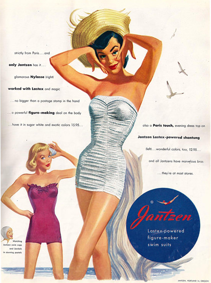 Jantzen Lastex Powered Figure Maker 1951 | Sex Appeal Vintage Ads and Covers 1891-1970