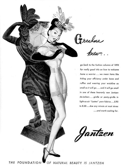 Jantzen Lingerie Girl Grandma Knew Foundation | Sex Appeal Vintage Ads and Covers 1891-1970