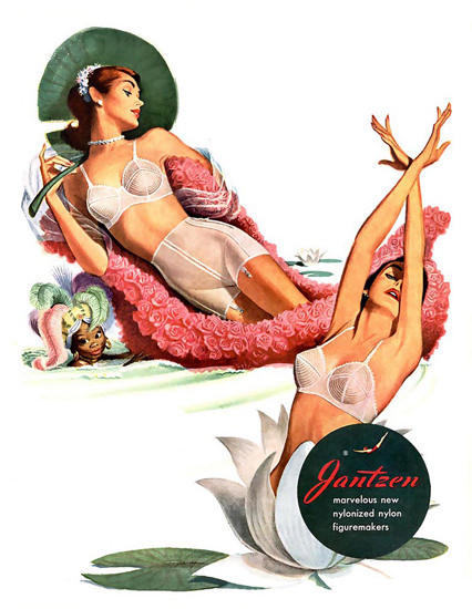 Jantzen Lingerie Nylonized Figure Makers | Sex Appeal Vintage Ads and Covers 1891-1970