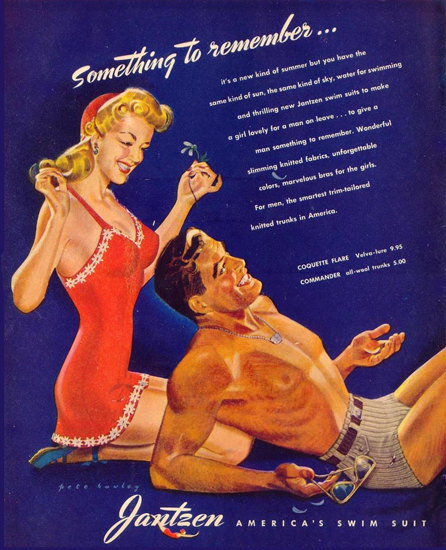 Jantzen Swim Suits Couple To Remember 1943 | Sex Appeal Vintage Ads and Covers 1891-1970