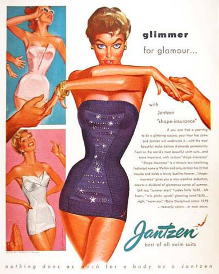 Jantzen Swim Suits Glimmer For Glamour | Sex Appeal Vintage Ads and Covers 1891-1970