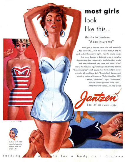 Jantzen Swim Suits Most Girls Look Like This | Sex Appeal Vintage Ads and Covers 1891-1970