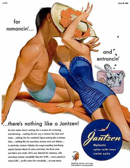 Jantzen Swim Suits The Kiss 1951 Sex Appeal | Sex Appeal Vintage Ads and Covers 1891-1970