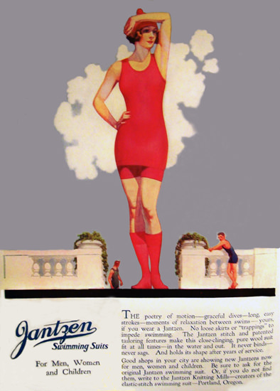 Jantzen Swimming Suits For Men Woman Children | Sex Appeal Vintage Ads and Covers 1891-1970