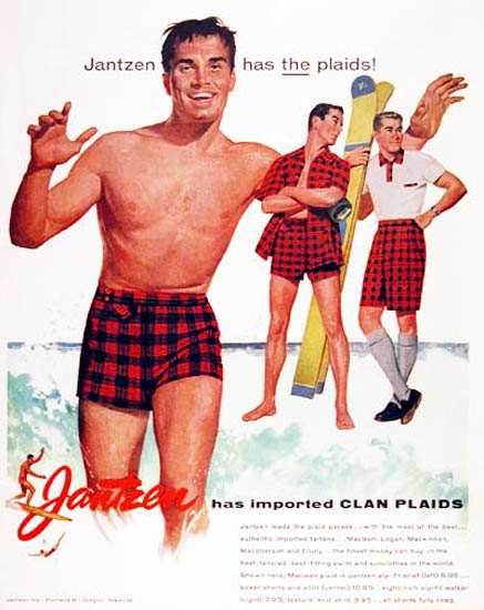 Jantzen Water Ski Has Importent Clan Plaids | Sex Appeal Vintage Ads and Covers 1891-1970