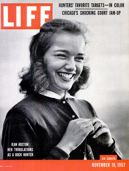 Jean Huston as a Duck Hunter 10 Nov 1952 Copyright Life Magazine | Life Magazine BW Photo Covers 1936-1970