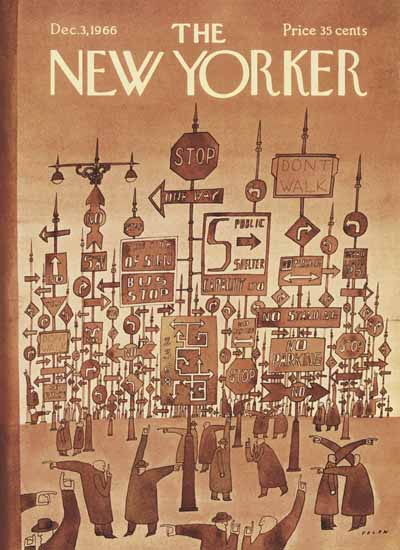 Jean-Michel Folon The New Yorker 1966_12_03 Copyright | The New Yorker Graphic Art Covers 1946-1970