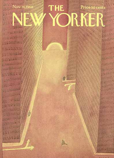 Jean-Michel Folon The New Yorker 1968_11_16 Copyright | The New Yorker Graphic Art Covers 1946-1970