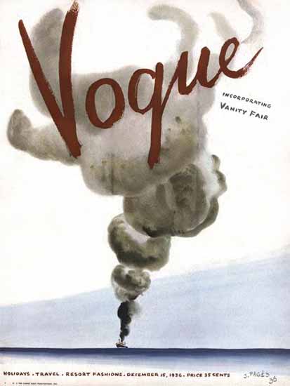 Jean Pages Vogue Cover 1936-12-15 Copyright | Vogue Magazine Graphic Art Covers 1902-1958