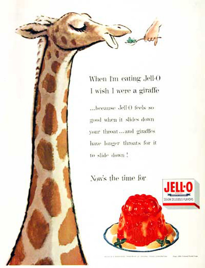 Jell-O 1955 I Wish I Were A Giraffe | Vintage Ad and Cover Art 1891-1970