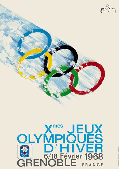 Jeux Olympiques D Hiver 1968 Grenoble France | Vintage Ad and Cover Art 1891-1970