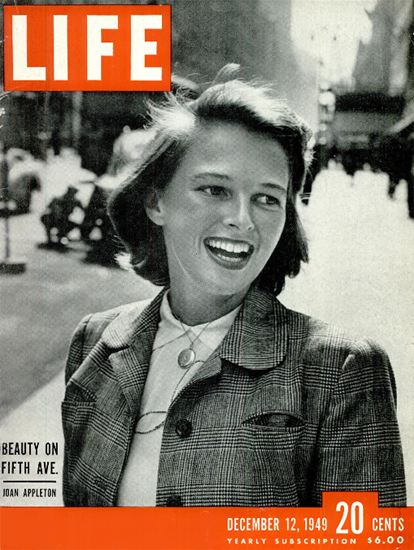 Joan Appleton 12 Dec 1949 Copyright Life Magazine | Life Magazine BW Photo Covers 1936-1970