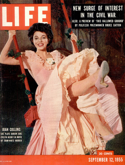 Joan Collins plays Gibson Girl 12 Sep 1955 Copyright Life Magazine | Life Magazine Color Photo Covers 1937-1970