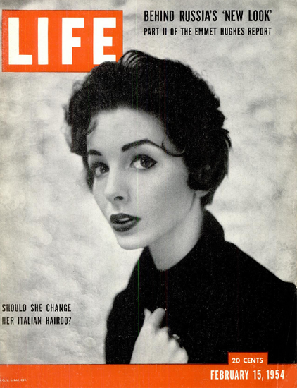 Joanne Gilbert Italian Hairdo 15 Feb 1954 Copyright Life Magazine | Life Magazine BW Photo Covers 1936-1970