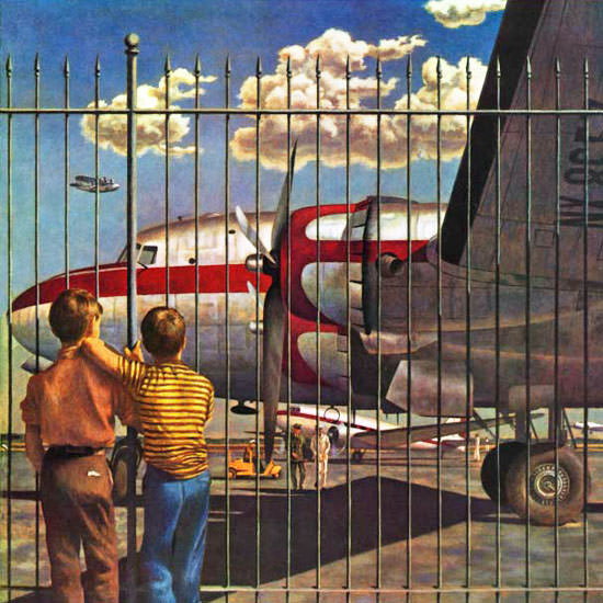 John Atherton Saturday Evening Post Airport 1946_03_30 Copyright crop | Best of 1940s Ad and Cover Art