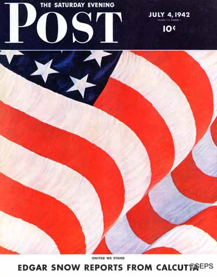 John Clymer Saturday Evening Post Old Glory 1942_07_04 | The Saturday Evening Post Graphic Art Covers 1931-1969