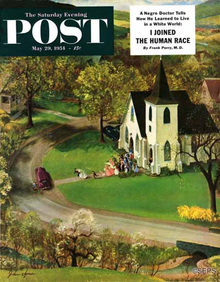 John Clymer Saturday Evening Post Rural Wedding 1954_05_29 | The Saturday Evening Post Graphic Art Covers 1931-1969