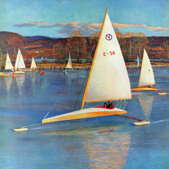 John Clymer Saturday Evening Post Sailboats 1959_11_28 Copyright crop | Best of Vintage Cover Art 1900-1970