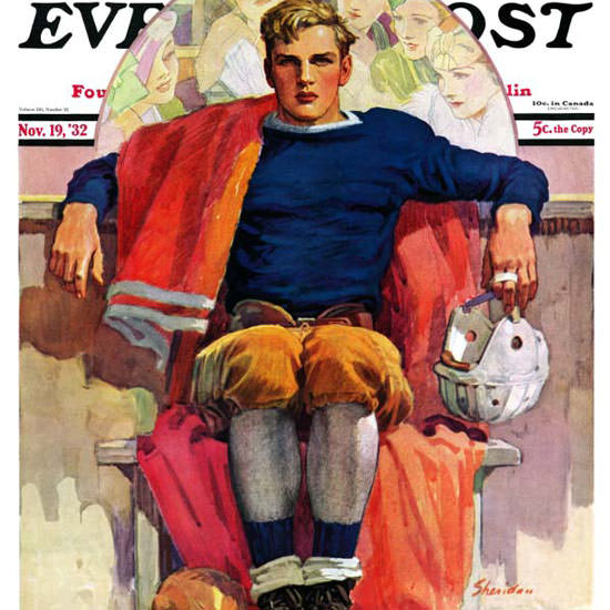 John E Sheridan Saturday Evening Post 1932_11_19 Copyright crop | Best of 1930s Ad and Cover Art