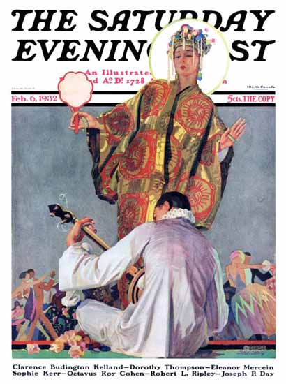 John E Sheridan Saturday Evening Post Mardi Gras Ball 1932_02_06 | The Saturday Evening Post Graphic Art Covers 1931-1969