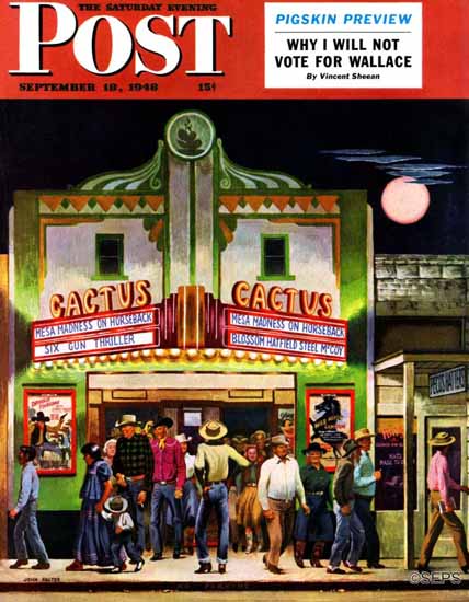 John Falter Saturday Evening Post Cactus Theater 1948_09_18 | The Saturday Evening Post Graphic Art Covers 1931-1969