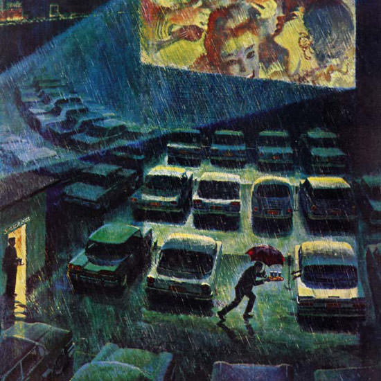 John Falter Saturday Evening Post Drive-In 1961_05_13 Copyright crop | Best of Vintage Cover Art 1900-1970