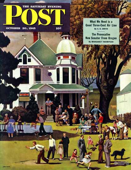 John Falter Saturday Evening Post Family Reunion 1945_10_20 | The Saturday Evening Post Graphic Art Covers 1931-1969