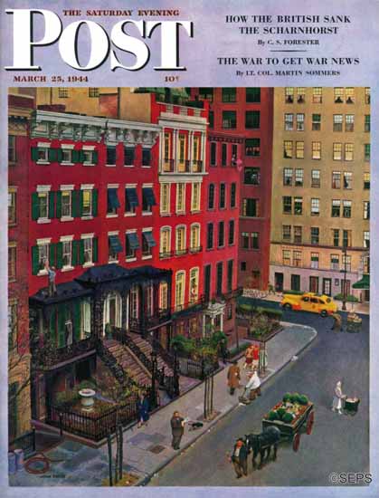 John Falter Saturday Evening Post Gramercy Park 1944_03_25 | Mad Men ...