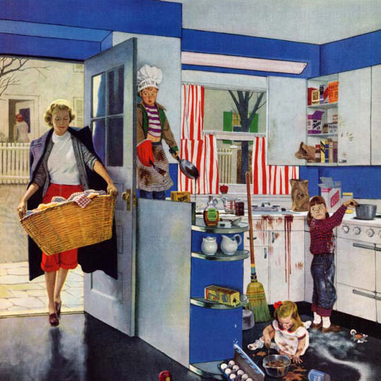 John Falter Saturday Evening Post Helpers 1953_04_18 Copyright crop | Best of 1950s Ad and Cover Art