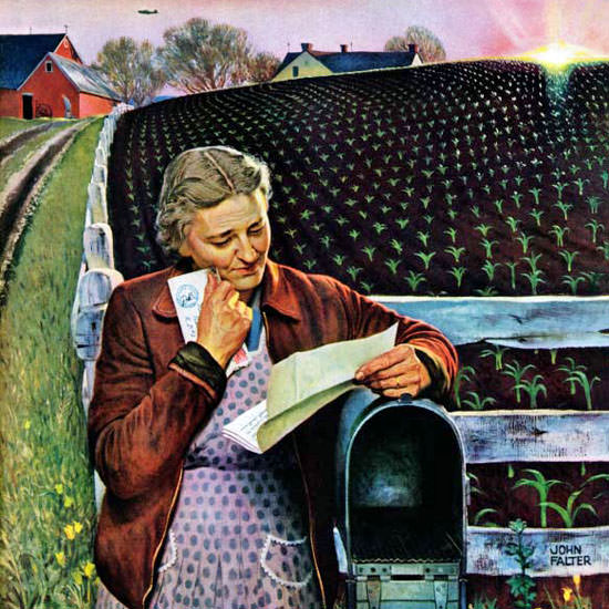 John Falter Saturday Evening Post Letter 1943_05_08 Copyright crop | Best of 1940s Ad and Cover Art