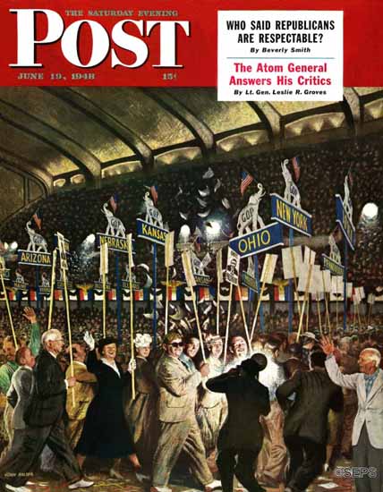 John Falter Saturday Evening Post Republican Convention 1948_06_19 | The Saturday Evening Post Graphic Art Covers 1931-1969