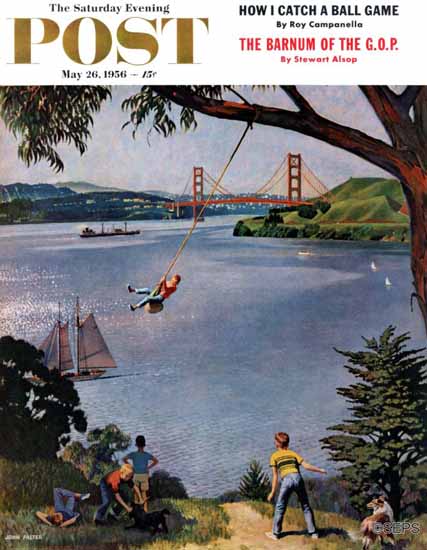 John Falter Saturday Evening Post San Francisco Bay Boys 1956_05_26 | The Saturday Evening Post Graphic Art Covers 1931-1969