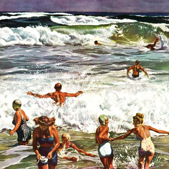 John Falter Saturday Evening Post Swimming 1948_08_14 Copyright crop | Best of 1940s Ad and Cover Art