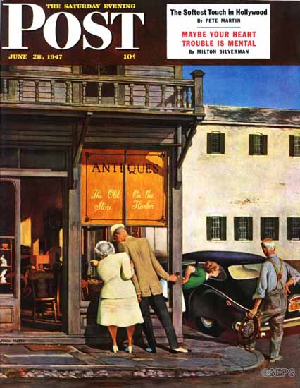 John Falter Saturday Evening Post Track 11 1947_06_28 | The Saturday Evening Post Graphic Art Covers 1931-1969