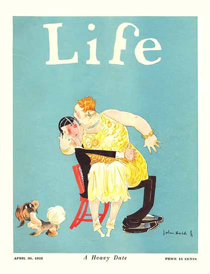 John Held Jr Life Magazine A Heavy Date 1925-04-30 Copyright | Life Magazine Graphic Art Covers 1891-1936