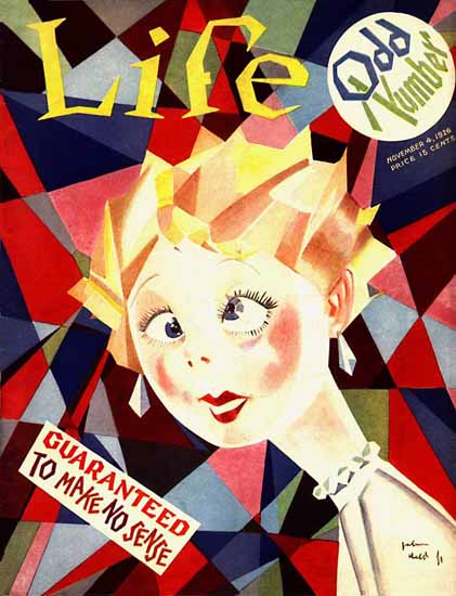 John Held Jr Life Magazine Guaranteed No Sense 1926-11-04 Copyright | Life Magazine Graphic Art Covers 1891-1936