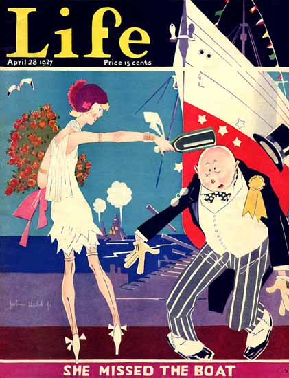 John Held Jr Life Magazine Missed the Boat 1927-04-28 Copyright | Life Magazine Graphic Art Covers 1891-1936