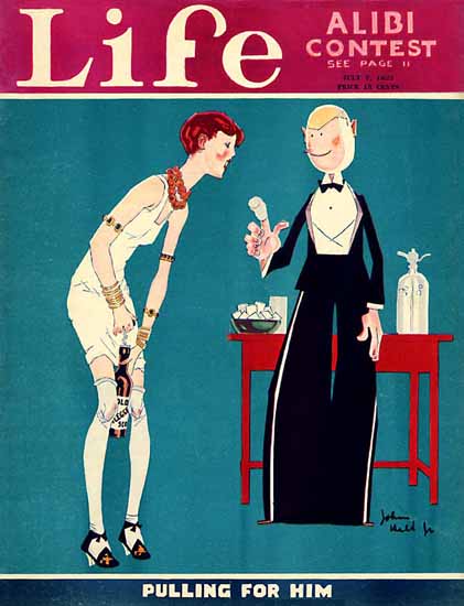 John Held Jr Life Magazine Pulling for Him 1927-07-07 Copyright | Sex Appeal Vintage Ads and Covers 1891-1970