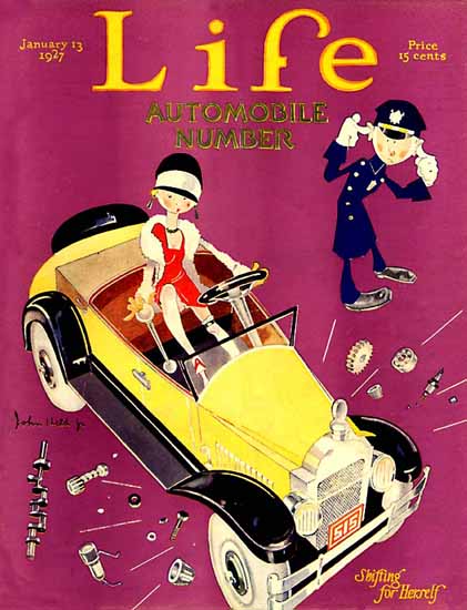 John Held Jr Life Magazine Shifting 1927-01-13 Copyright | Life Magazine Graphic Art Covers 1891-1936