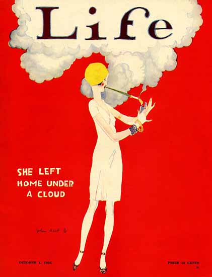 John Held Jr Life Magazine Smoking 1925-10-01 Copyright | Life Magazine Graphic Art Covers 1891-1936